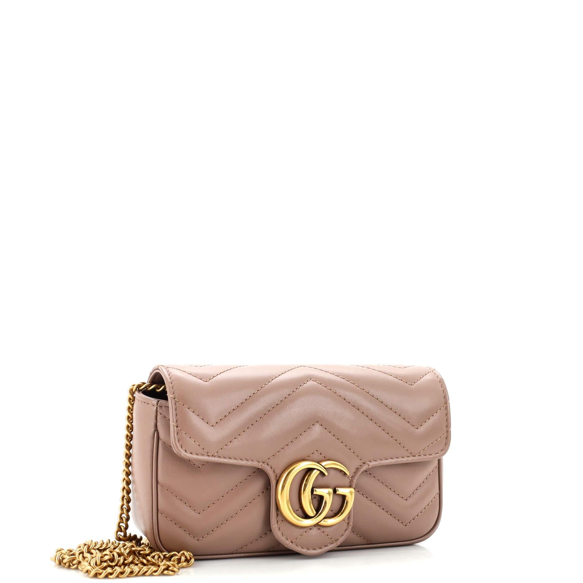 Gucci GG Marmont Flap Bag Matelasse Leather Super Mini In Good Condition In NY, NY