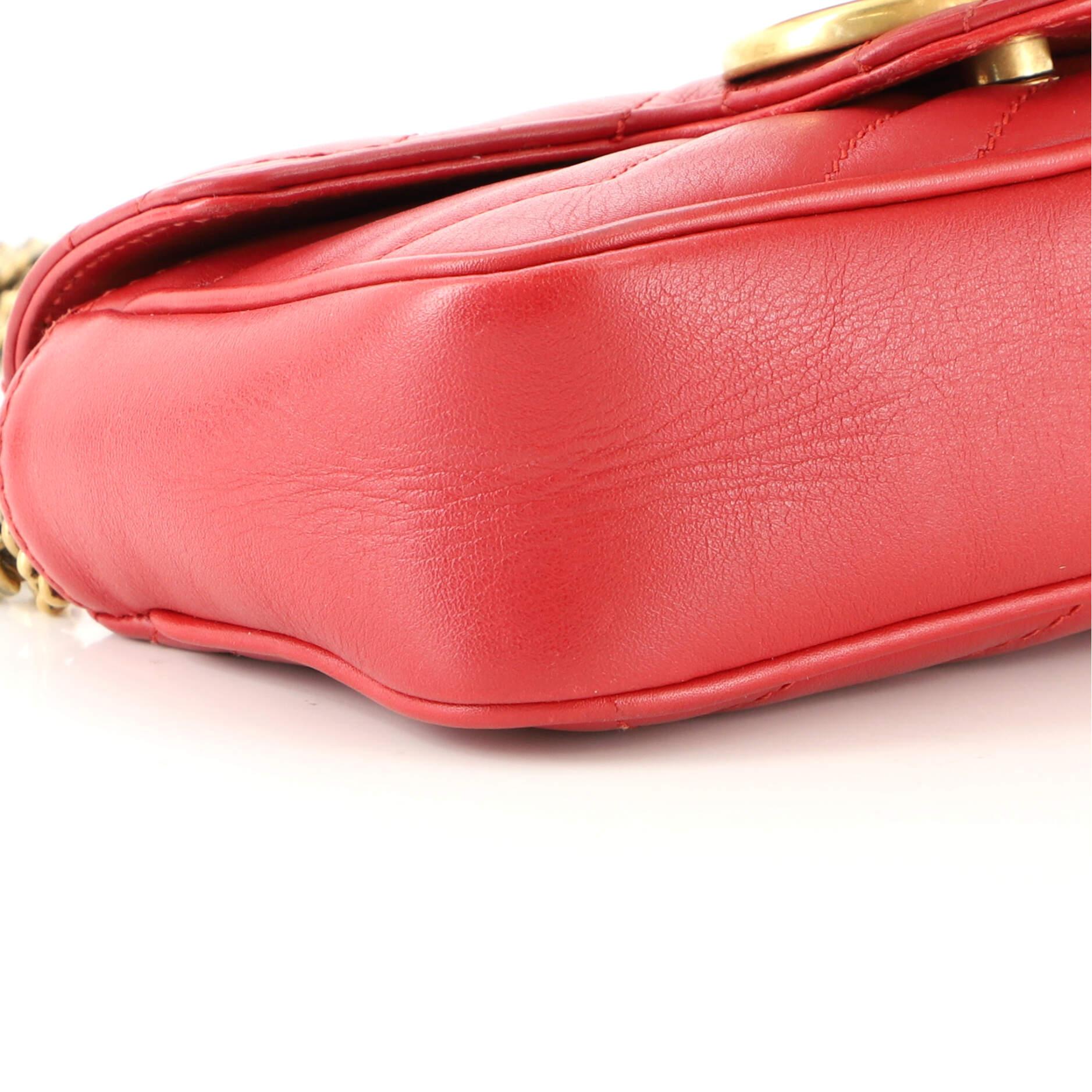 Gucci GG Marmont Flap Bag Matelasse Leather Super Mini For Sale 3