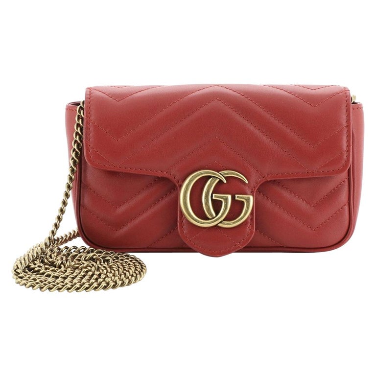 Gucci GG Marmont Flap Bag Matelasse Leather Super Mini at 1stDibs
