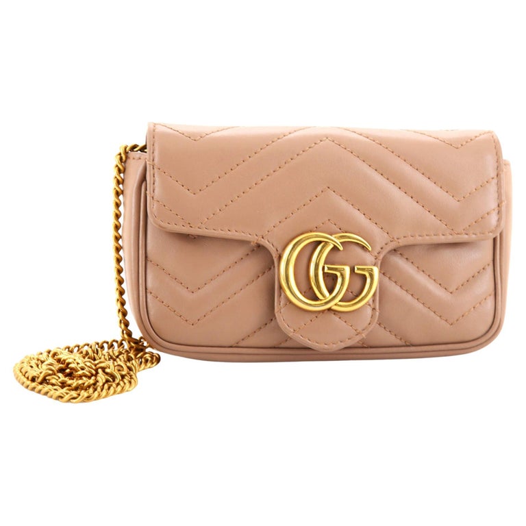 Gucci GG Marmont Flap Bag Matelasse Leather Super Mini For Sale