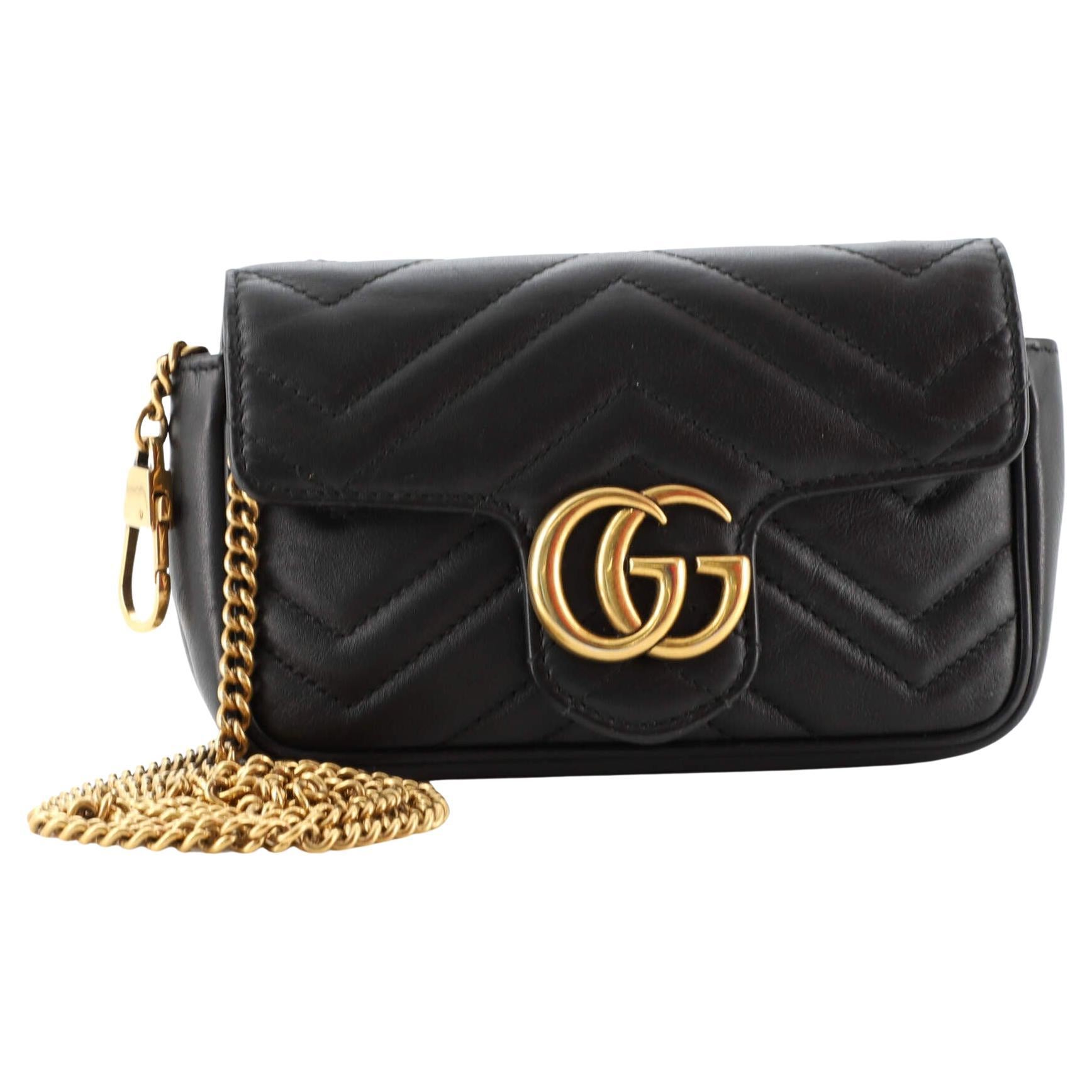 Gucci GG Marmont Flap Bag Matelasse Leather Super Mini For Sale at 1stDibs