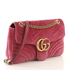 Gucci GG Marmont Flap Bag Matelasse Velvet Medium