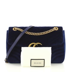 Gucci GG Marmont Flap Bag Matelasse Velvet Medium