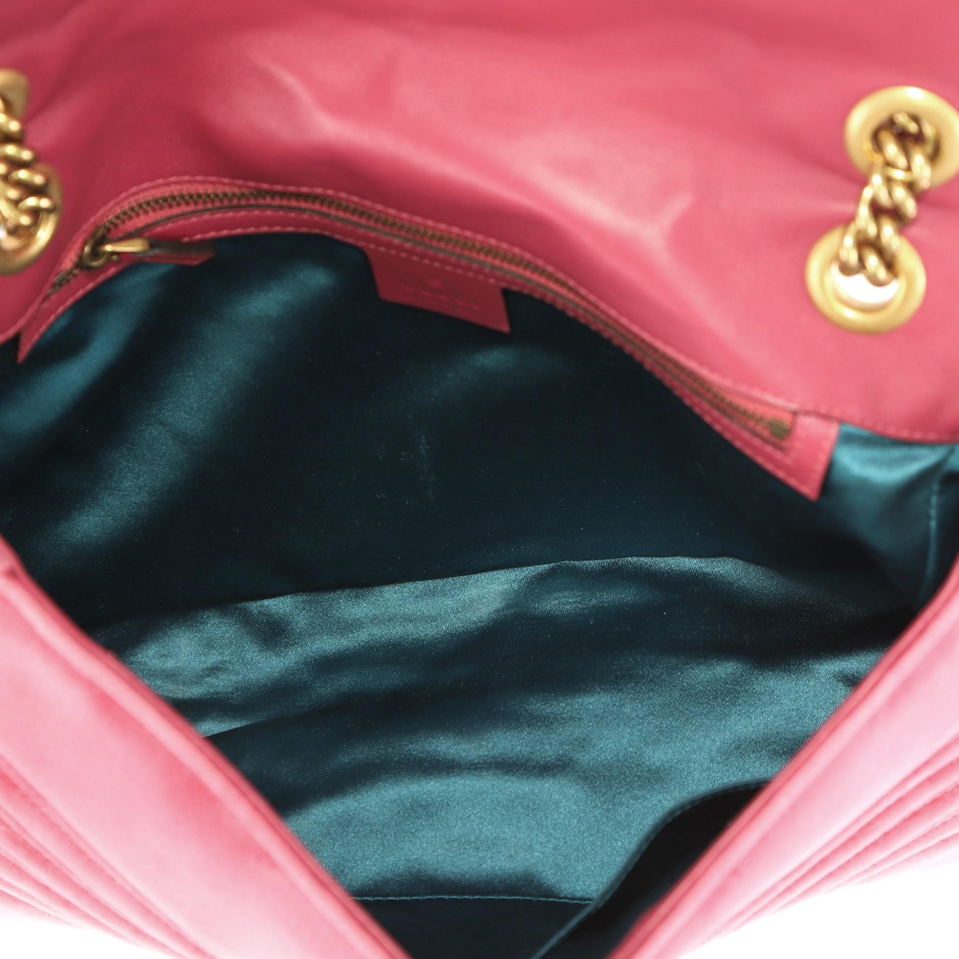 Gucci GG Marmont Flap Bag Matelasse Velvet Medium 4