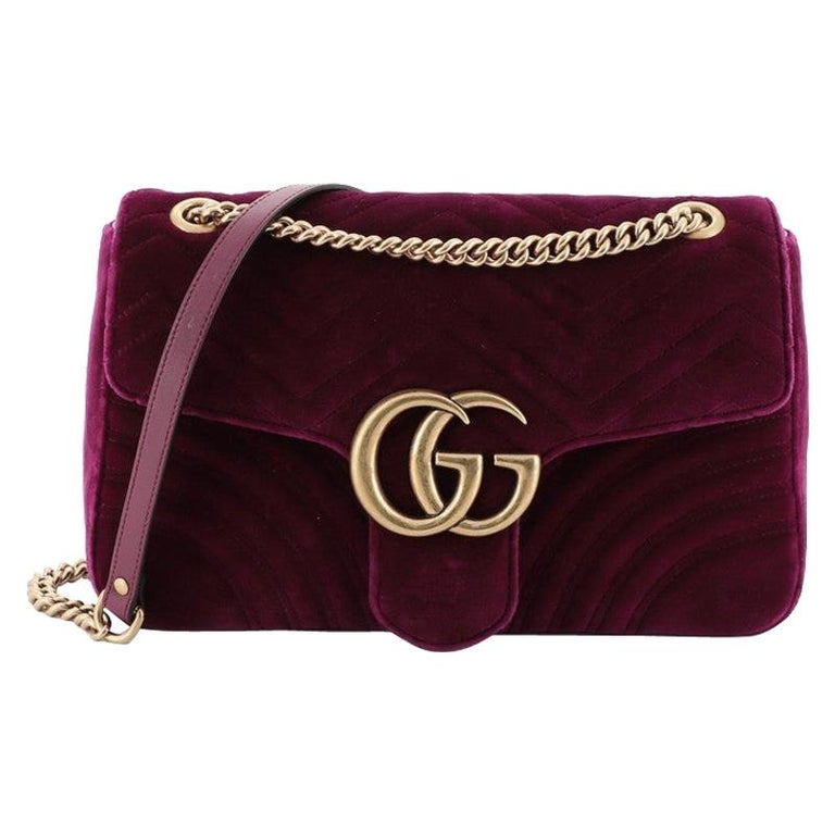 gucci velvet flap bag