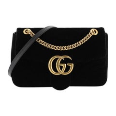 Gucci GG Marmont Flap Bag Matelasse Velvet Medium 