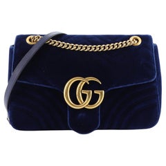 Gucci GG Marmont Flap Bag Matelasse Velvet Medium