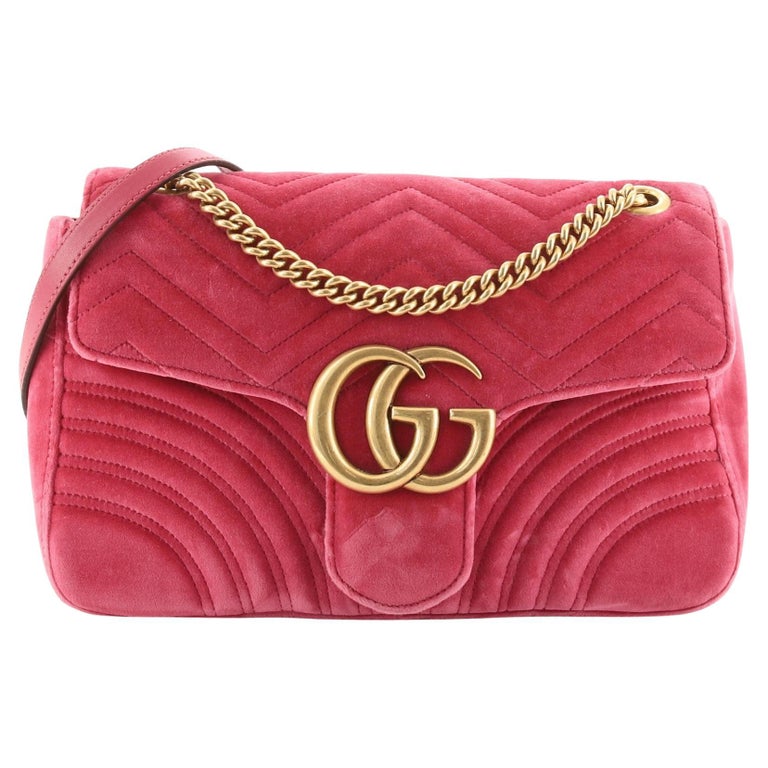 Gucci GG Marmont Flap Bag Matelasse Velvet Medium at 1stDibs