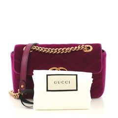 Gucci GG Marmont Flap Bag Matelasse Velvet Mini