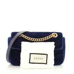 Gucci GG Marmont Flap Bag Matelasse Velvet Mini