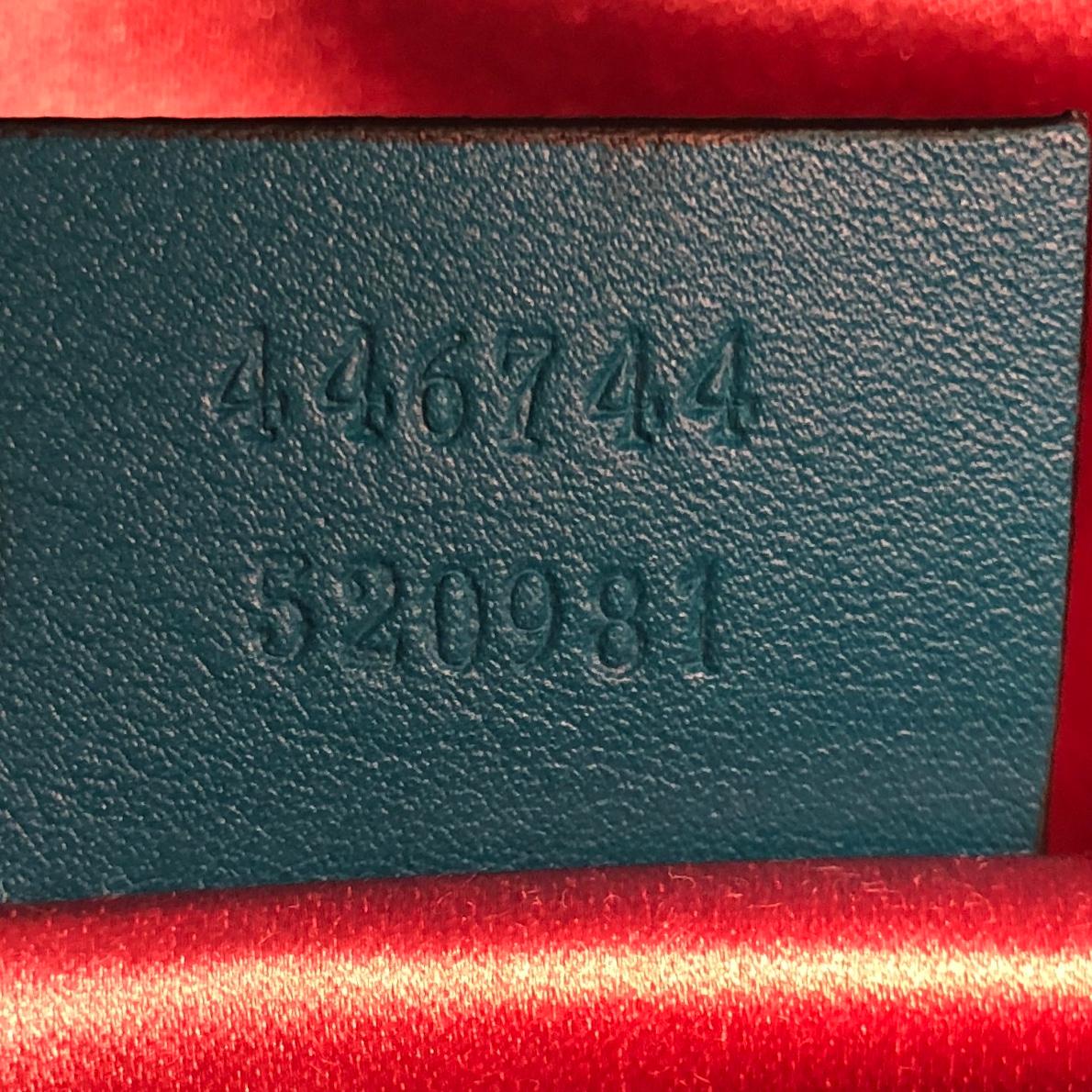 Blue Gucci GG Marmont Flap Bag Matelasse Velvet Mini