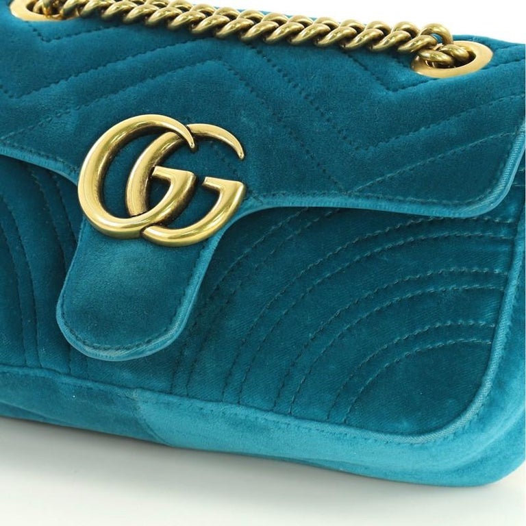 Gucci GG Marmont Flap Bag Matelasse Velvet Mini at 1stdibs