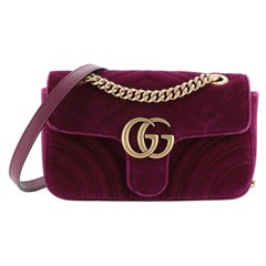 Gucci GG Marmont Flap Bag Matelasse Velvet Mini