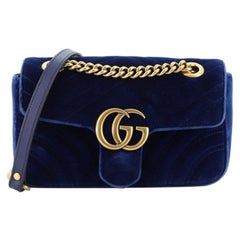 Gucci GG Marmont Flap Bag Matelasse Velvet Mini