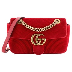 Gucci GG Marmont Flap Bag Matelasse Velvet Mini