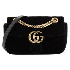 Gucci GG Marmont Flap Bag Matelasse Velvet Mini
