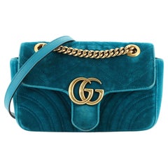 Gucci GG Marmont Flap Bag Matelasse Velvet Mini