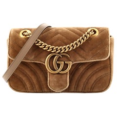 Gucci GG Marmont Flap Bag Matelasse Velvet Mini