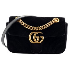 Gucci GG Marmont Flap Bag Matelasse Velvet Mini