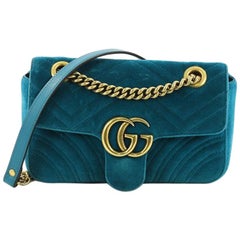 Gucci GG Marmont Flap Bag Matelasse Velvet Mini