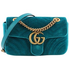 Gucci GG Marmont Flap Bag Matelasse Velvet Mini