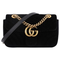 Gucci GG Marmont Flap Bag Matelasse Velvet Mini
