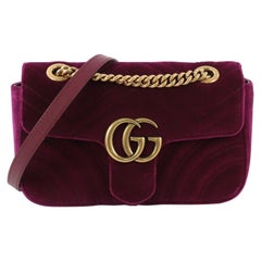 Gucci GG Marmont Flap Bag Matelasse Velvet Mini