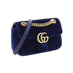 Gucci GG Marmont Flap Bag Matelasse Velvet Mini