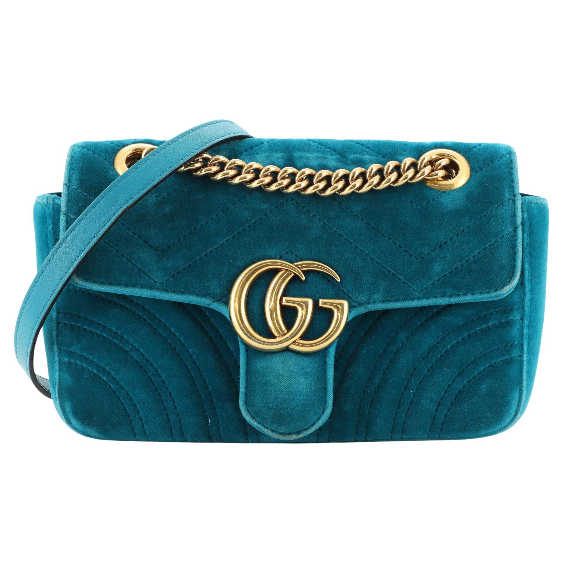 Gucci GG Marmont Flap Bag Matelasse Velvet Mini at 1stDibs | blue velvet  gucci bag, gucci velvet, gucci bag blue velvet