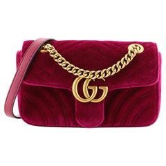 Gucci GG - Sac à rabat Marmont Mini en velours matelassé