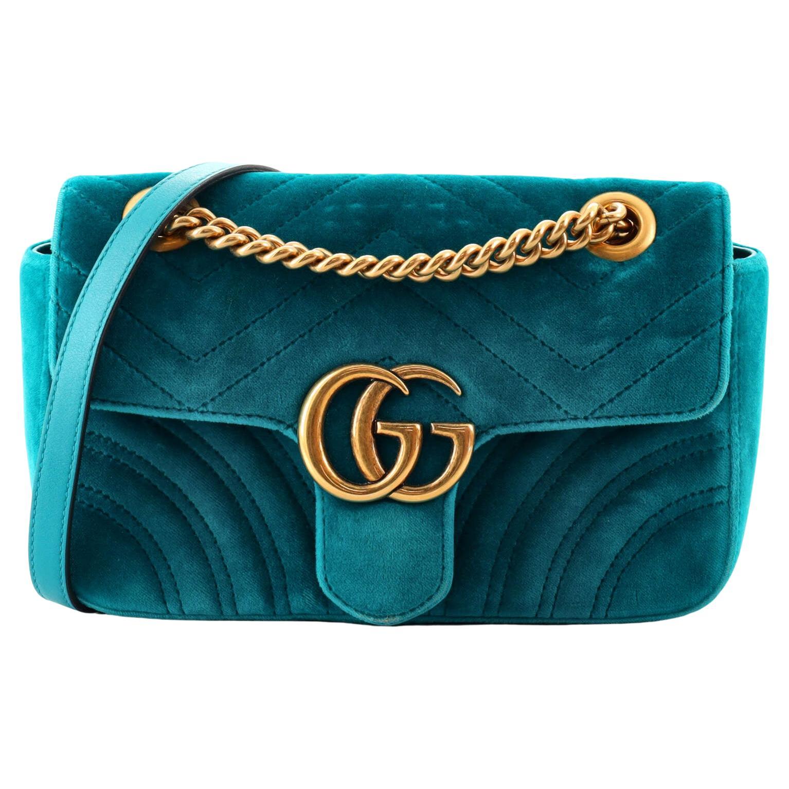 Gucci GG Marmont Flap Bag Matelasse Velvet Mini