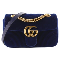 Gucci GG - Sac à rabat Marmont Mini en velours matelassé