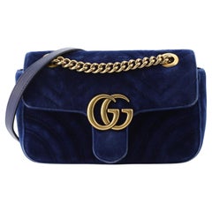 Gucci GG - Sac à rabat Marmont Mini en velours matelassé