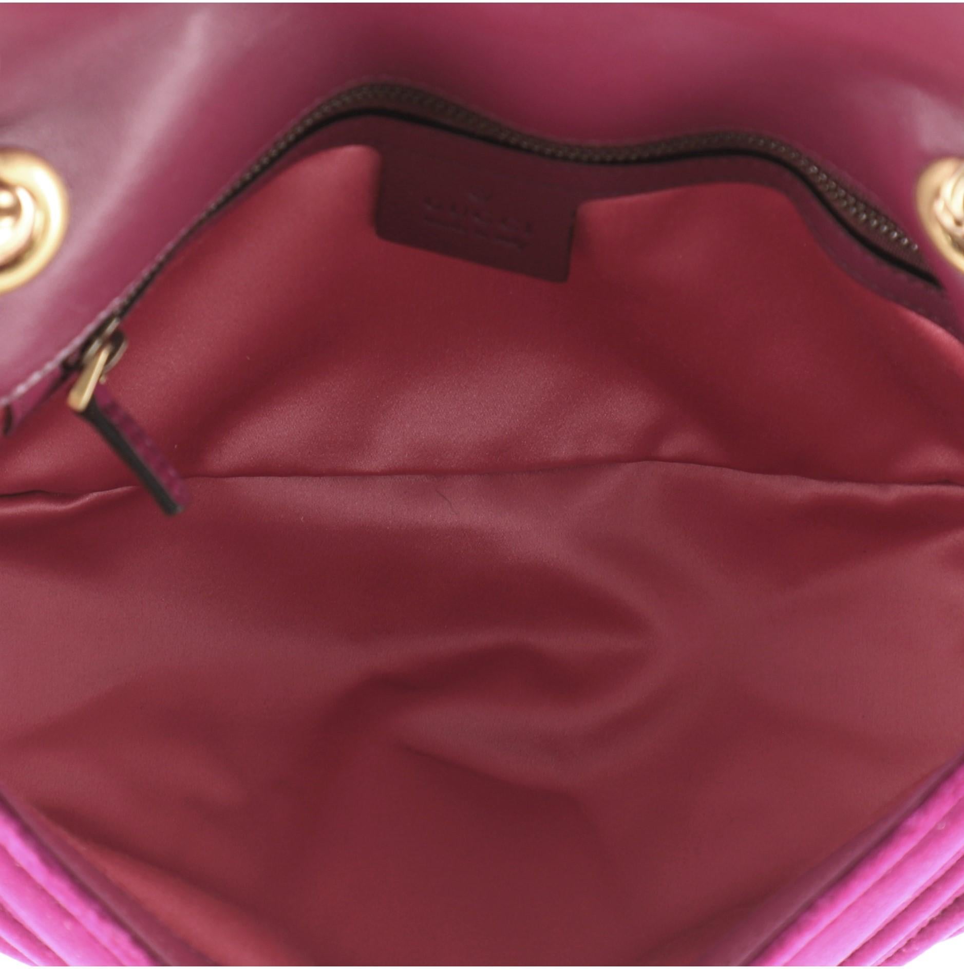 Women's Gucci GG Marmont Flap Bag Matelasse Velvet Small