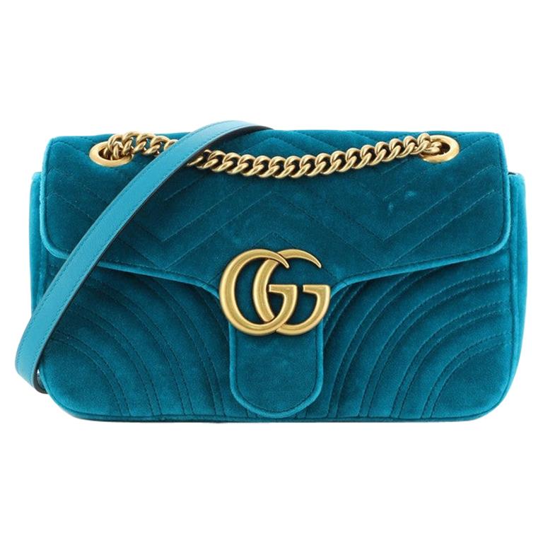 gucci velvet blue bag