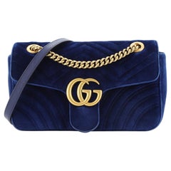 Gucci GG Marmont Flap Bag Matelasse Velvet Small
