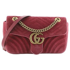 Gucci GG Marmont Klappentasche Matelasse Samt klein