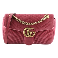 Gucci GG Marmont Flap Bag Matelasse Velvet Small