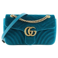 Gucci GG Marmont Flap Bag Matelasse Velvet Small