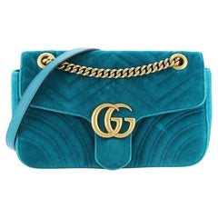Gucci GG Marmont Flap Bag Matelasse Velvet Small