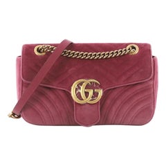 Gucci GG Marmont Flap Bag Matelasse Velvet Small