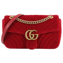 Gucci GG Marmont Flap Bag Matelasse Velvet Small