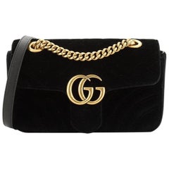 Gucci GG Marmont Flap Bag Matelasse Velvet Small
