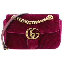 Gucci GG Marmont Flap Bag Matelasse Velvet Small