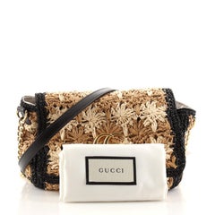 Gucci GG Marmont Flap Bag Raffia Small