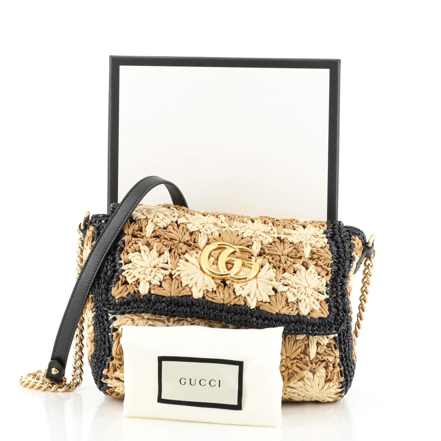 Gucci Marmont Raffia Bag For Sale on 1stDibs