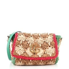 Gucci GG Marmont Klappentasche Raffia Klein