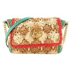 Gucci GG Marmont Klappentasche Raffia Klein