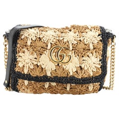 Gucci GG Marmont Flap Bag Raffia Small