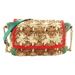 Gucci GG Marmont Klappentasche Raffia Klein